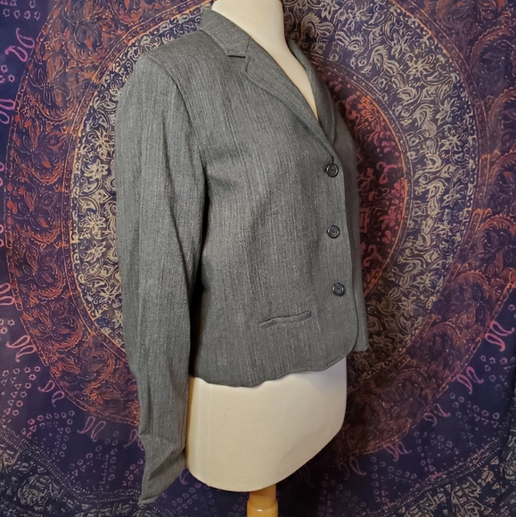 NWT Lauren Ralph Lauren Petite Gray Wool Blend Double Breasted Blazer Womens 14P - Picture 2 of 12